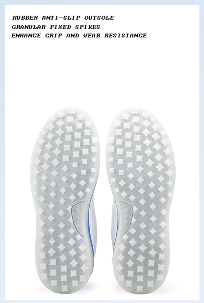 Paar Golfschuhe für Herren, weiß, wasserdicht, mit drehbarer Schnalle, Fitness, ohne Spikes, rutschfest, Golf, Golfer, Training, Golf-Sneaker, Damen