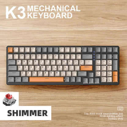 K3 Mechanical Gaming Keyboard Red/Blue Switch 100 Keys Gamer Mechanical Keyboard USB Charging Wired for Game Laptop PC Russian
