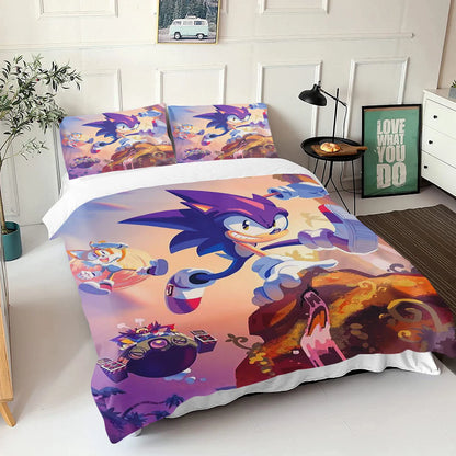 The Movie hedgehogs Boy Bedding Set Anime Digital Cartoon Sonics Duvet Cover Comforter Bed Youth Kids Girl Boys Gift