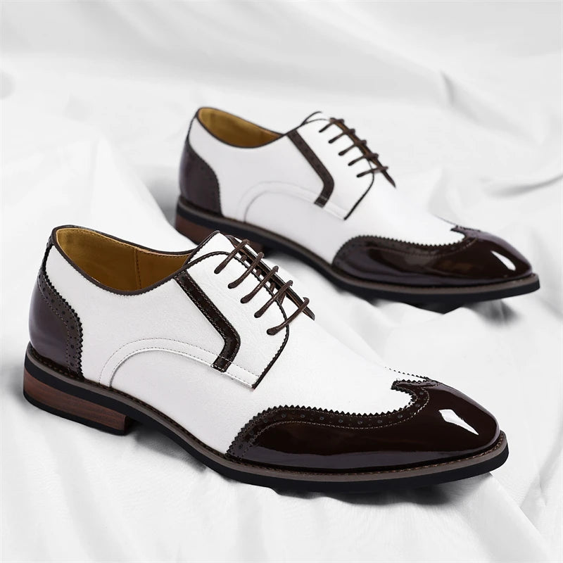 Scarpe Oxford da uomo in similpelle - Scarpe casual-formali - Scarpe da uomo per completo da lavoro - Scarpe Derby di nuova concezione - Scarpe da passeggio