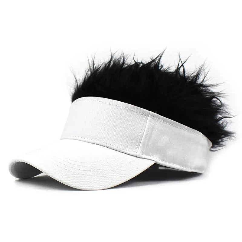 Men's and women's wig baseball cap adjustable hip-hop funny outdoor duck tongue sun hat suitable for casual sports
