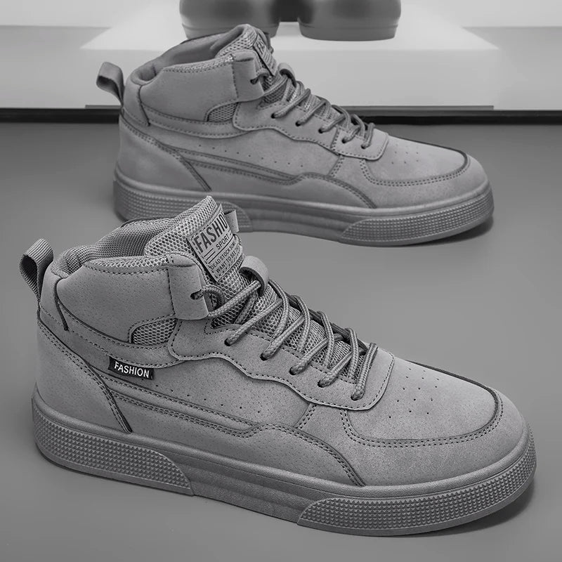 Breathable men's casual shoes, skate shoes, mid-top men's shoes, breathable and versatile sports shoes, suitable for wearing all