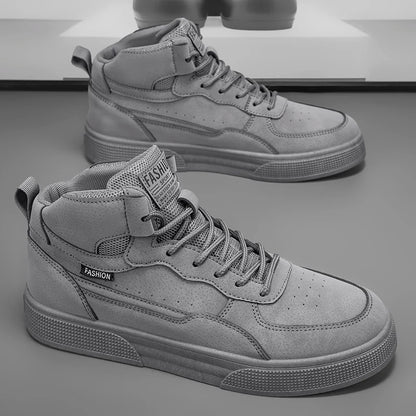 Breathable men's casual shoes, skate shoes, mid-top men's shoes, breathable and versatile sports shoes, suitable for wearing all