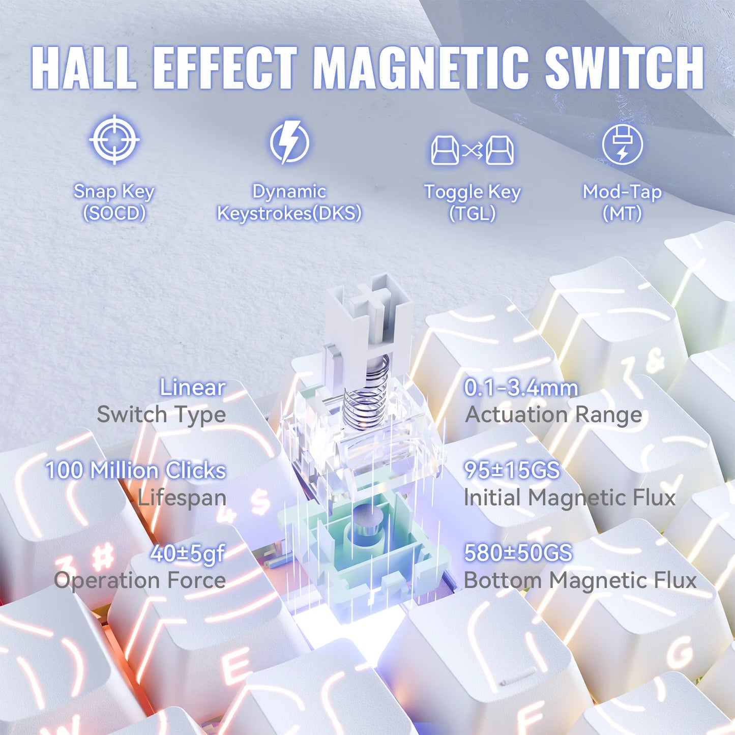 ATTACK SHARK X68MAX HE Tastiera in alluminio Rapid Trigger con switch magnetici 60% cablata 8KHz con precisione RT di 0.005mm