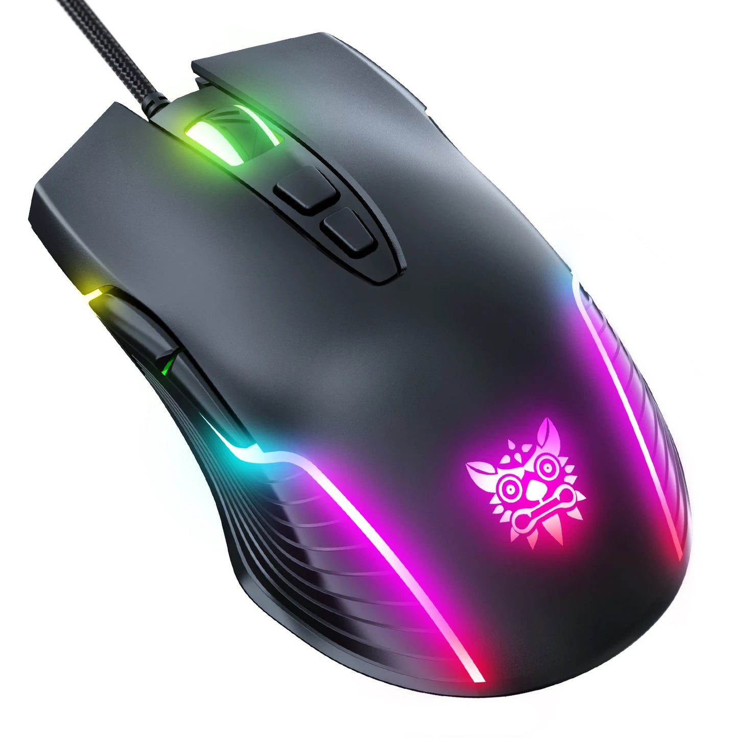 ONIKUMA Wired Gaming Mouse 6400 DPI RGB Gaming Mouse with 7 Programmable Buttons, Ergonomic Wired Gaming Mouse for PC, Laptop & Gaming Setup