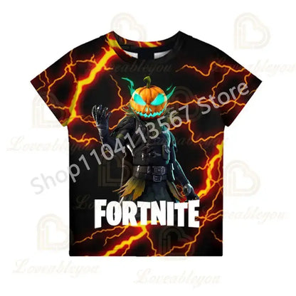 Children 100-160cm Hot Sale F-Fortnited Summer Boy T-shirt for Toddler Baby Funny Game T Shirts Fashion Girls Boys Birthday Gift