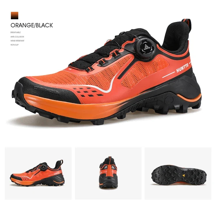 HUMTTO Men's Luxury Designer Trail Sneakers Anti-slip Sports Hiking Breathable Outdoor Trekking Boots