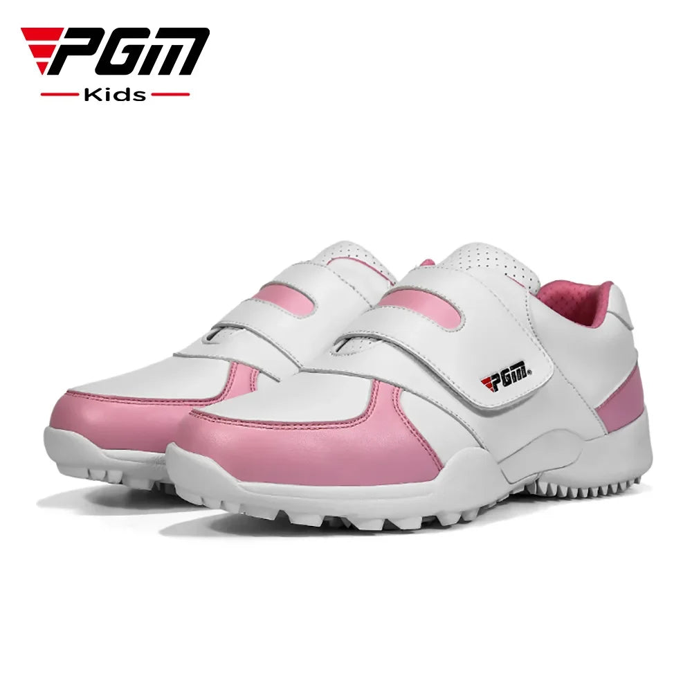 PGM Children Girls Boys Golf Shoes Anti-skid Leather Outdoor Kids Sneakers Sports Shoes XZ054