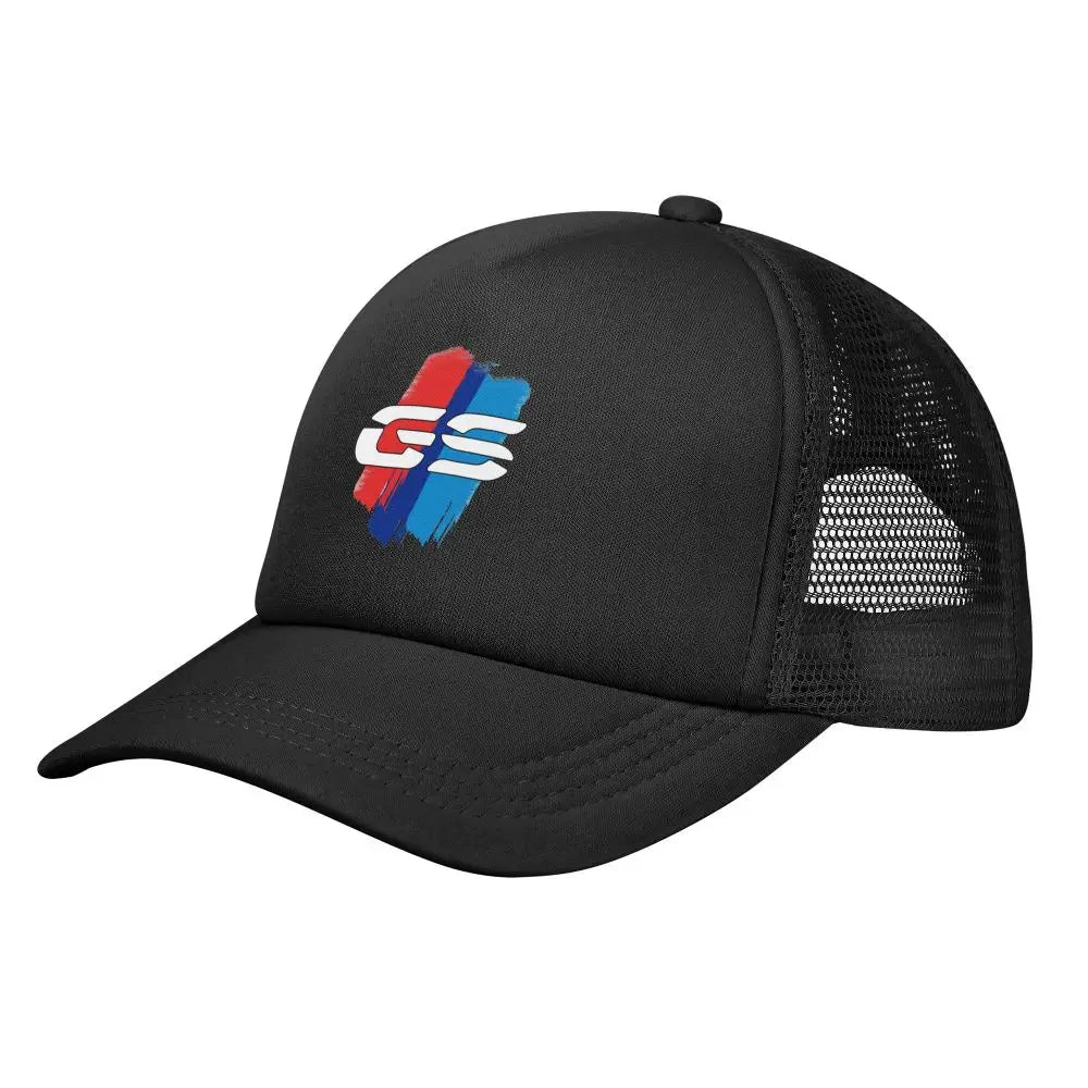 GS Weltkarte Motorrad-Trucker-Cap Herrenmode-Hüte Sonnenkappen Angelhut Atmungsaktive Baseballkappen aus Polyester-Netzgewebe für den Sommer