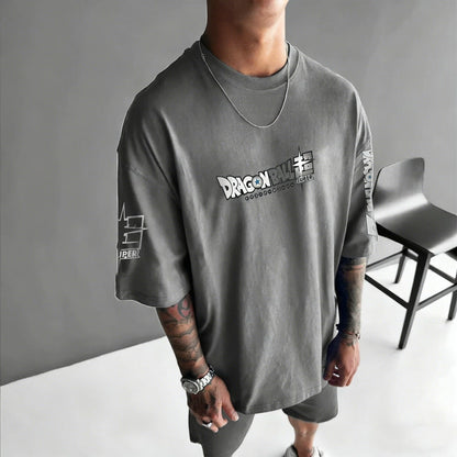 Dragon Ball Men's and Women's T-shirt Son Goku Anime Loose Oversize Tee Summer Spring Boy's Short Sleeves Parent-child Outfits