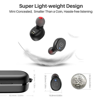 TOZO T10 Bluetooth 5.3 Earphones, Wireless Headphones, AI Enhanced Calling With Deep Bass, IPX8 Waterproof Earbuds, 45H Play