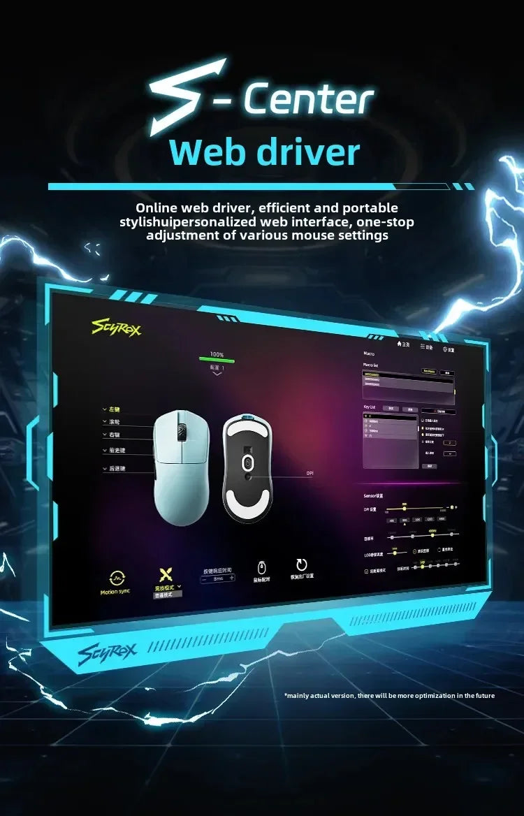 SCYROX V6 ikke-porøs trådløs esports-mus 40g 750IPS med 8k-modtager, hurtig respons, PixArt 3950, høj kvalitet, 8KHz webdriver