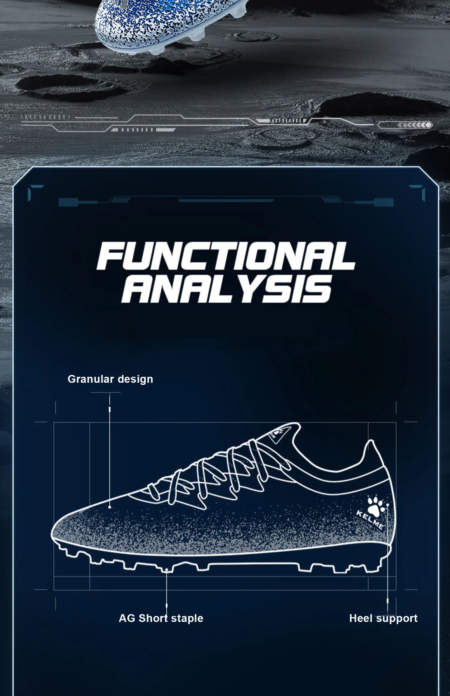 KELME Football Shoes Men's MG Adult Game Short Nails Professional Grass Non-Slip Shock Absorption Training Shoes  ZX80121057
