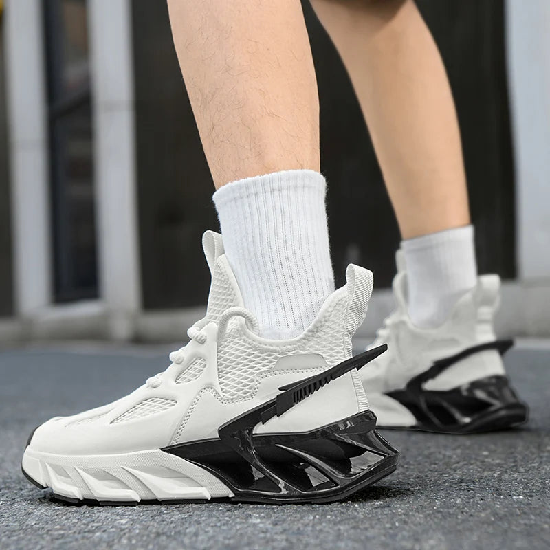 Chaussures de sport pour homme - Nouvelles chaussures de course d'extérieur en mesh respirant, haute élasticité - Chaussures de tennis de sport tendance et confortables pour l'été