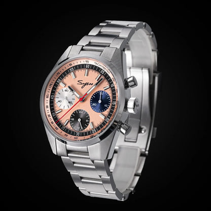 Sugess Mens Watch 38mm Chronograph Mechanical Wristwatches Tianjin Gooseneck Movement Sapphire Crystal Roulette Dial S465 new