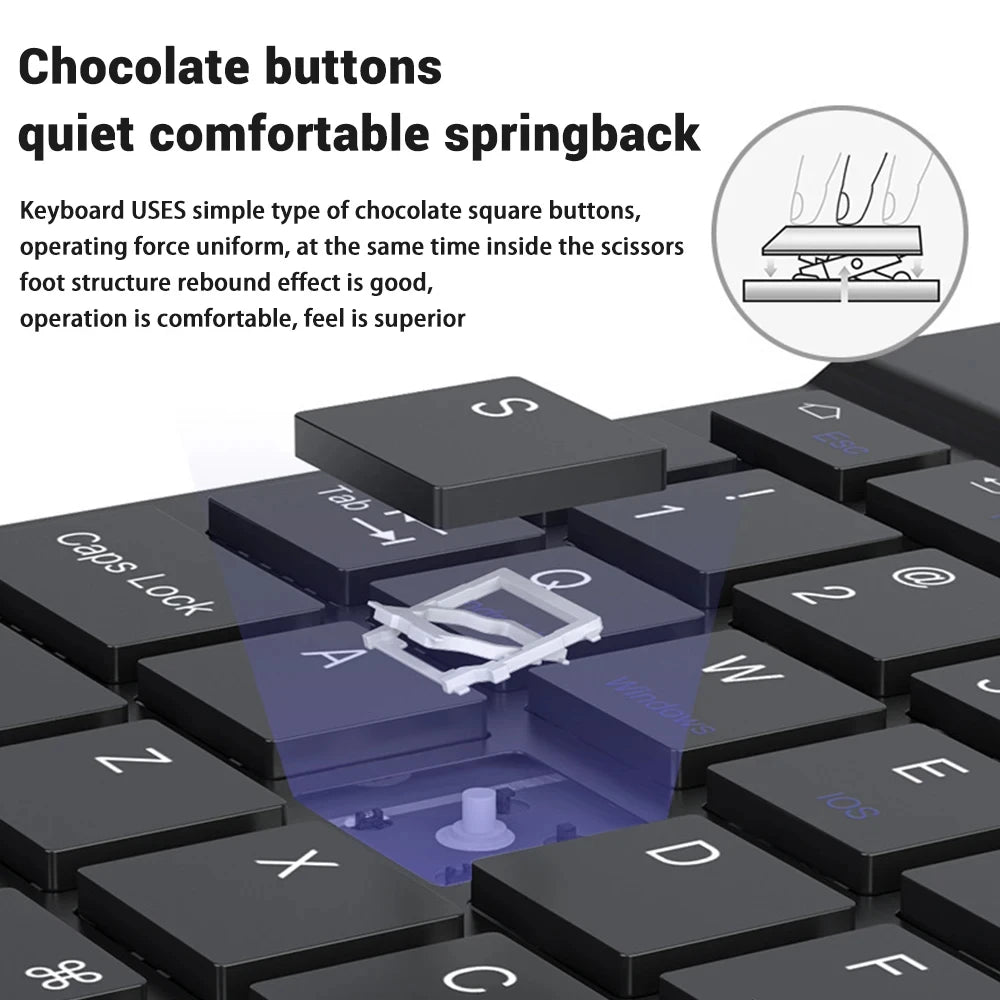 Mini teclado Bluetooth RGB inalámbrico de 10 inch con retroiluminación, panel táctil y compatibilidad con IOS, Android, Windows e iPad