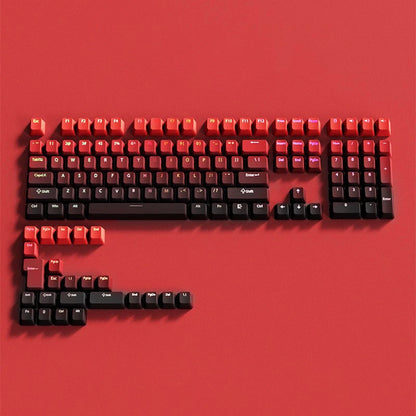 130 Keys Gradient Lucky Red RGB Backlit Shine Through Keycaps OEM Profile Double Shot PBT Keycaps for MX Switches Gamer Keyboard