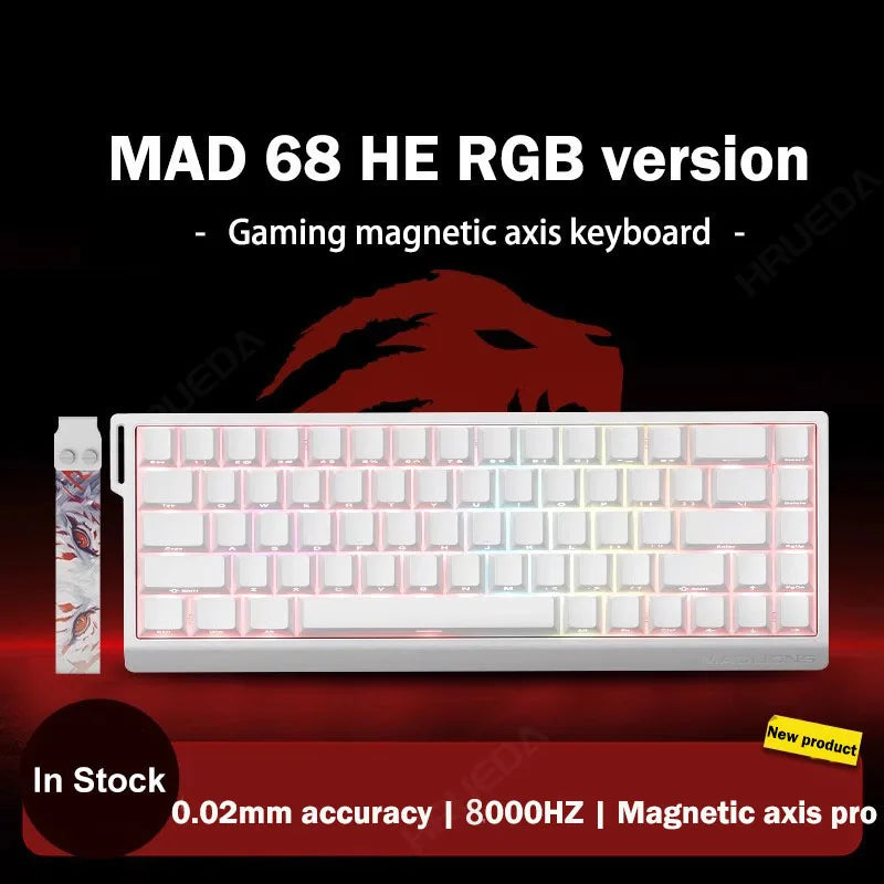 MADLIONS Mad 60he Mad60HE Mad 68HE mechanische Tastatur mit Magnetschaltern, kabelgebunden, Hot-Swap, 8K-Polling-Rate, personalisierte Gaming-Tastatur