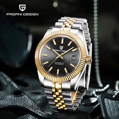 Orologi PAGANI DESIGN 2026 nuovi, meccanici di lusso oro e argento da uomo, in acciaio inossidabile, vetro zaffiro, automatici