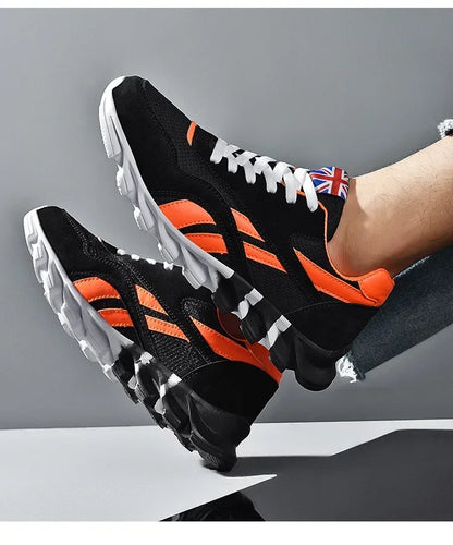 Brand Trend størrelse 46 47 48 slidstærke fitness-sneakers til mænd med støddæmpning, tyk sål og åndbare udendørs løbesko til mænd
