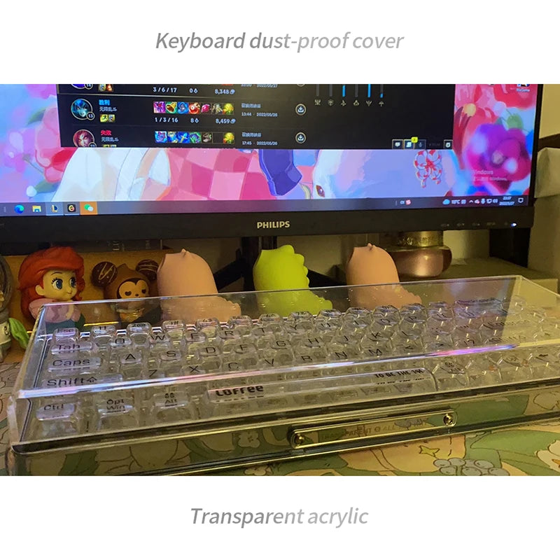 Transparente Schutzabdeckung aus Acryl für mechanische Tastaturen, Staubschutz für 60/61/64 96 98104/108 Tasten, Mausabdeckung und Tastaturabdeckung