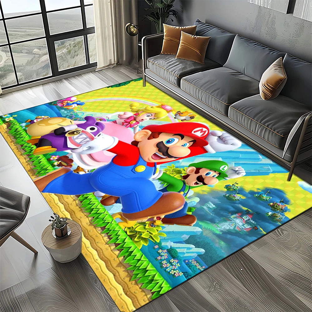 Retro koberec s motivem Mario, koberec do obývacího pokoje, ložnice, na pohovku, rohožka, dekorace, podlahová podložka pro děti