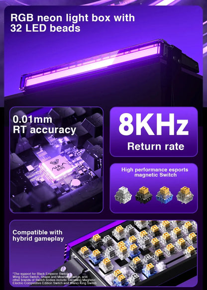 AULA HERO 68HE Magnet-Switch-Tastatur RGB Gaming Mechanische Tastatur Rapid Trigger 8K Return Kabelgebundene Esports Custom-Tastatur