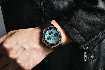 PAGANI DESIGN New Gold Blue Luxury Quartz Watch For Men Gift Box VK63 Movt Chronograph Sapphire Crystal Stainless Steel Watch