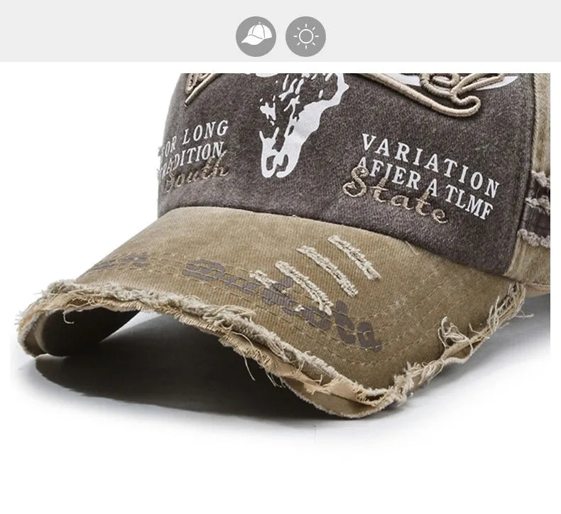 New Cool Fashion Men Washed Cotton Baseball Cap Retro Four Seasons Male Outdoor Sport Cap Hat For Men Accessory