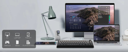 EPOMAKER X AULA F75 MAX kompakte mechanische Tastatur im 75-%-ANSI-Layout, kabelgebunden/Bluetooth/2.4GHz kabellos, mit TFT-Bildschirm und Drehregler