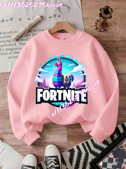 Fortnites Series Kinder-Sweatshirts, trendige Langarm-Pullover für Jungen und Mädchen, Herbst/Winter, Cartoon-Kinderkleidung, Geburtstagsgeschenke