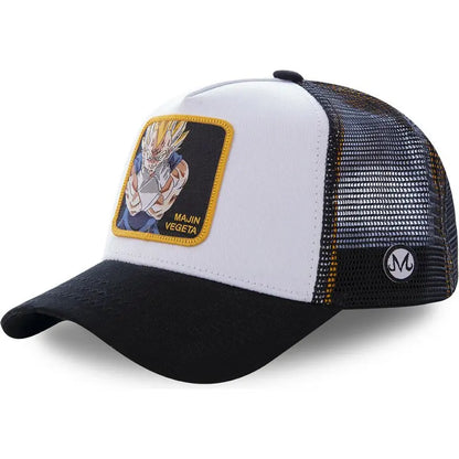 Dragon Ball Son Goku-Kappe, Sommer-Reisekappe mit Schirm, Herren-Kappe mit Stickerei, im Hip-Hop-Stil, Sonnenvisier, verstellbare Trucker-Kappe aus Netzstoff
