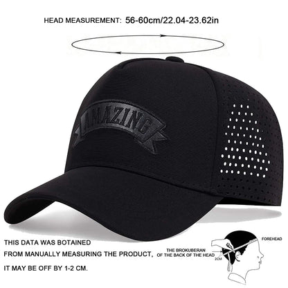 Casquettes de baseball unisexes AMAZING avec lettres brodées – Printemps-été – Plein air – Chapeaux décontractés ajustables – Chapeau anti-UV