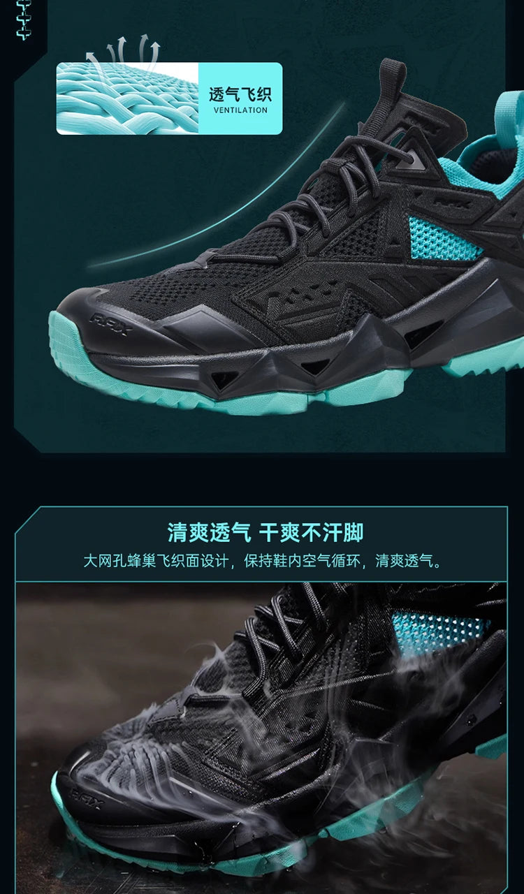 RAX Running Shoes Men & Women Outdoor Sport Breathable Lightweight Sneakers Air Mesh Upper Anti-Slip Natural Rubber Outsole