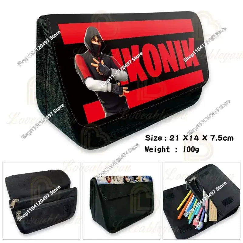 Victory Royale Student Boys Girls Fortnited Capacity Stationery PencilCase Peely Llama Hero Children's Pen Box Kids Teen Bags