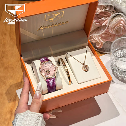 JSDUN 8820 Women Watches Mechanical Watch Luxury Elegant Original Watch Ceramics Strap Waterproof Luminous Ladies Watch Gift Box