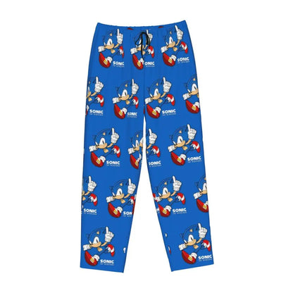 Custom Women Soniced Pajama Pants Printed Hedgehog Game Sleep Sleepwear Bottoms with Pockets