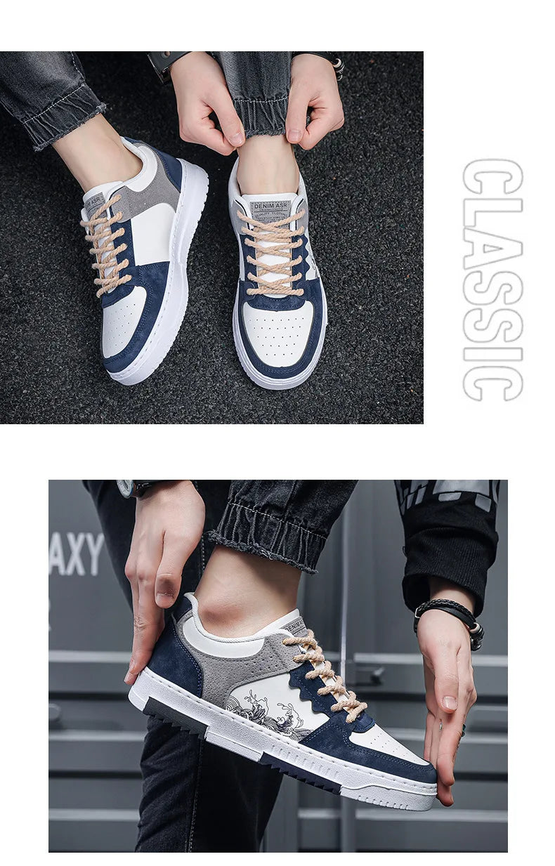 Nieuwe heren casual schoenen voor de herfst, ademende platte schoenen voor buiten, modieuze veterschoenen, comfortabele trendy sportschoenen voor heren, Zapatillas