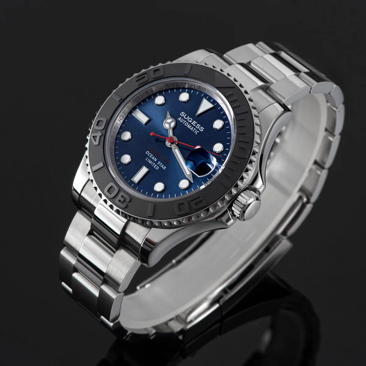 Sugess New Diving Men's Watch Automatic Mechanical WristWatches 10Bar NH35A Movement Sapphire Luminous Ceramic Bezel S450-2 2025