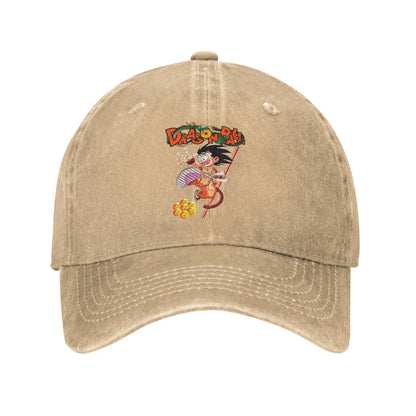 Goku and the Dragon Ball Z Men Women Baseball Cap  Distressed Washed Caps Hat Casual Outdoor Activities Adjustable Snapback Cap