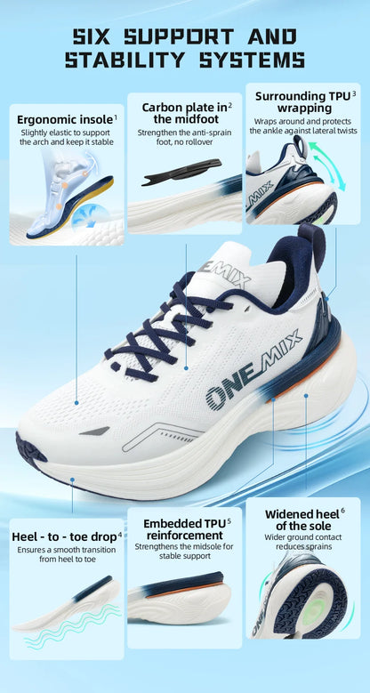 ONEMIX New jogging Running Shoes Women and Men light Sneakers Road Shoes Wear-resistant Fashion Sports Shoes fitness