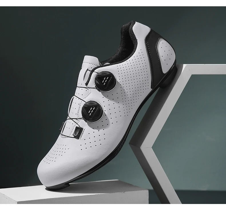 Chaussures de cyclisme VTT pour homme - Chaussures de sport pour vélo tout-terrain et vélo de route - Baskets de cyclisme plates pour la vitesse - Chaussures de VTT - Chaussures à crampons SPD