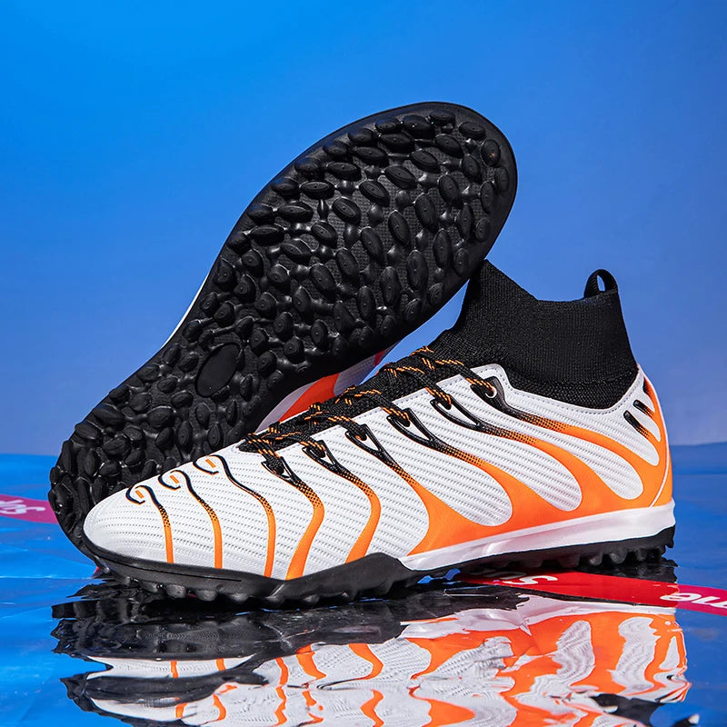 Men Soccer Shoes Sport FG/TF Outdoor Football Boots Training Boys Match Non Slip Long Spikes Cleats Indoor Futsal Comfortable