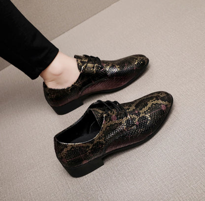 PU Leather Men's Oxford Shoes Street Style Casual Shoes Lightweight Sneakers Outdoor Male Walking Shoes Formal Dress Footwear