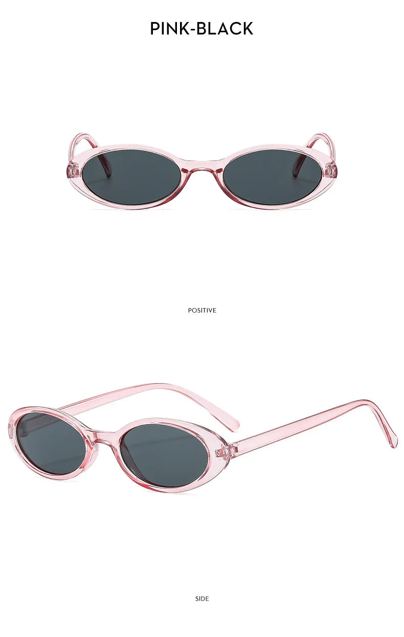 Malé oválné sluneční brýle pro ženy a muže, trendy, vintage, hip hop, kočičí oči, dámské, leopardí, černé, punkové, UV400, Oculos