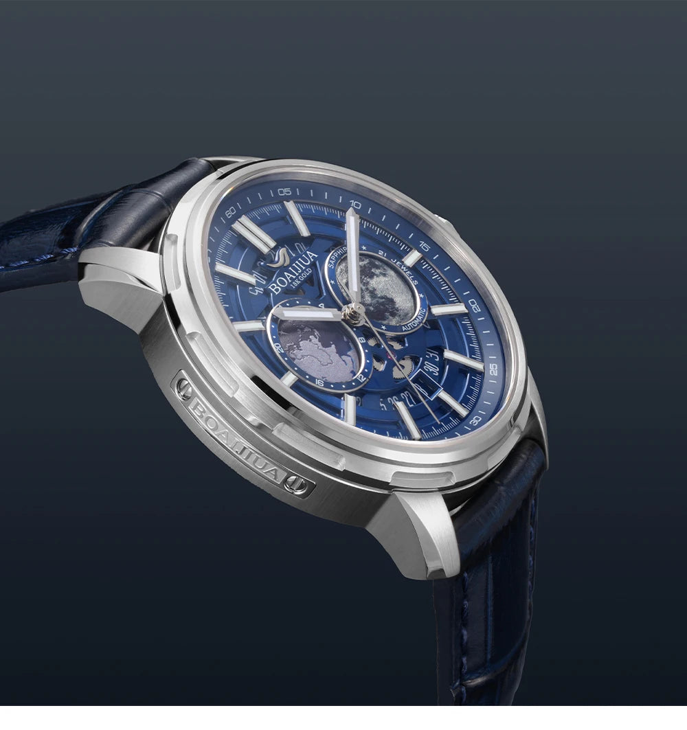 BORIAGE(BOAIJIUA) vollautomatische mechanische Herrenuhr mit Originaldesign, wasserdichte leuchtende mechanische Armbanduhr