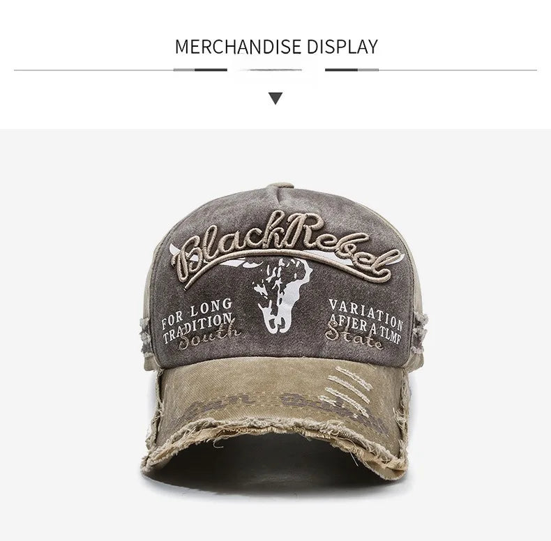 New Cool Fashion Men Washed Cotton Baseball Cap Retro Four Seasons Male Outdoor Sport Cap Hat For Men Accessory