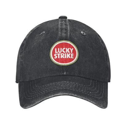 Lucky Strike Buchstaben Troye Sivan Musik Sport Retro Cowboy Washed Baseballkappen Herren Denim Street Tide Hut Wandern Herren Dad Cap