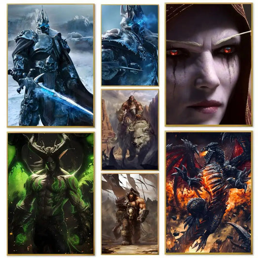 ANIME W-World Of W-Warcraft Wow Poster Paper Print Home Living Room Bedroom Entrance Bar Cafe Art Painting Decoration