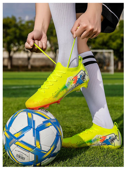 Chaussures de football pour homme, gazon, ultralégères, sportives et confortables, pour adulte, antidérapantes, crampons d'extérieur, sport, futsal, entraînement, match